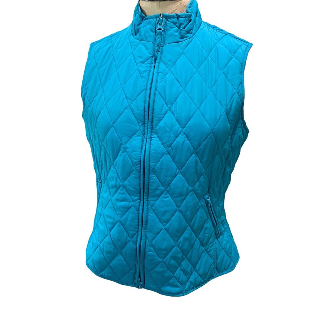 Medium Relativity Women's Teal Full Zip Quilted Vest